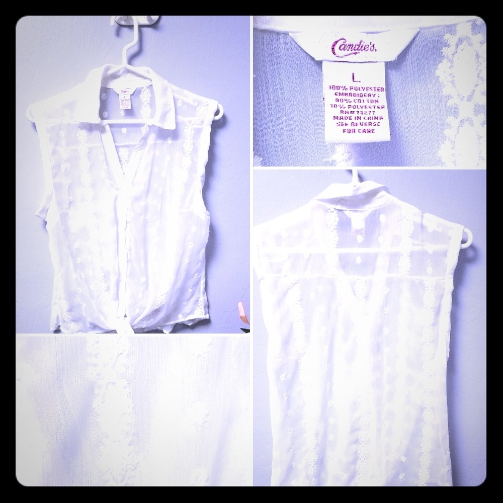 LACE, EYELET, BLOUSE